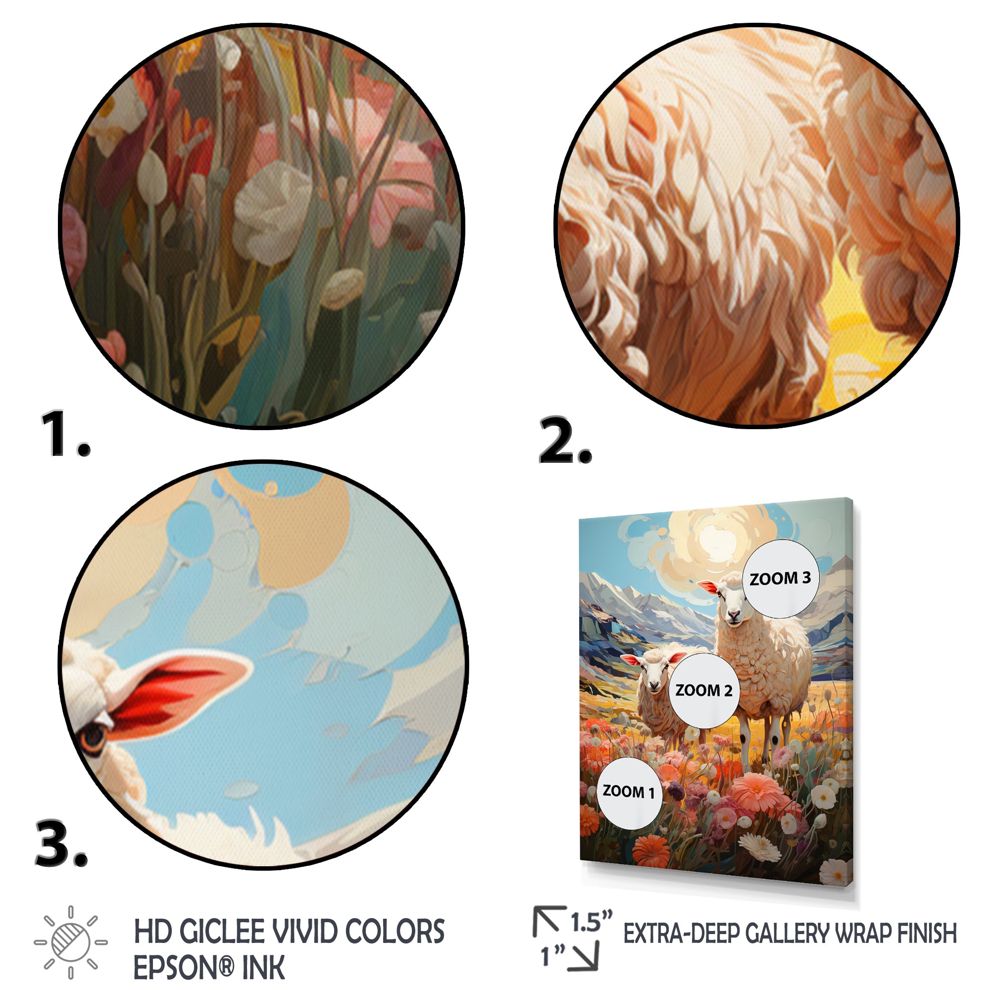 Sheep Whimsical Grazing - Sheep Wall Art Prints