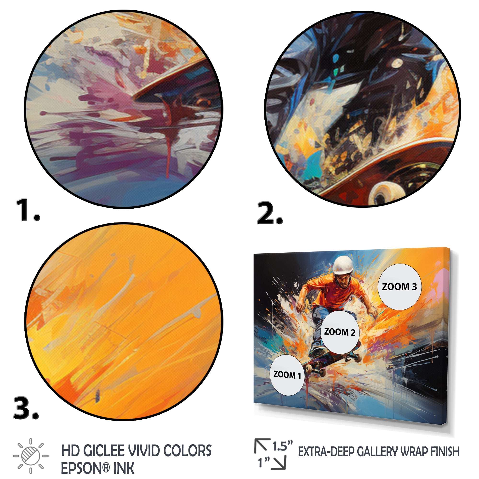 Skateboard Urban Pulse - Skateboard Canvas Wall Art