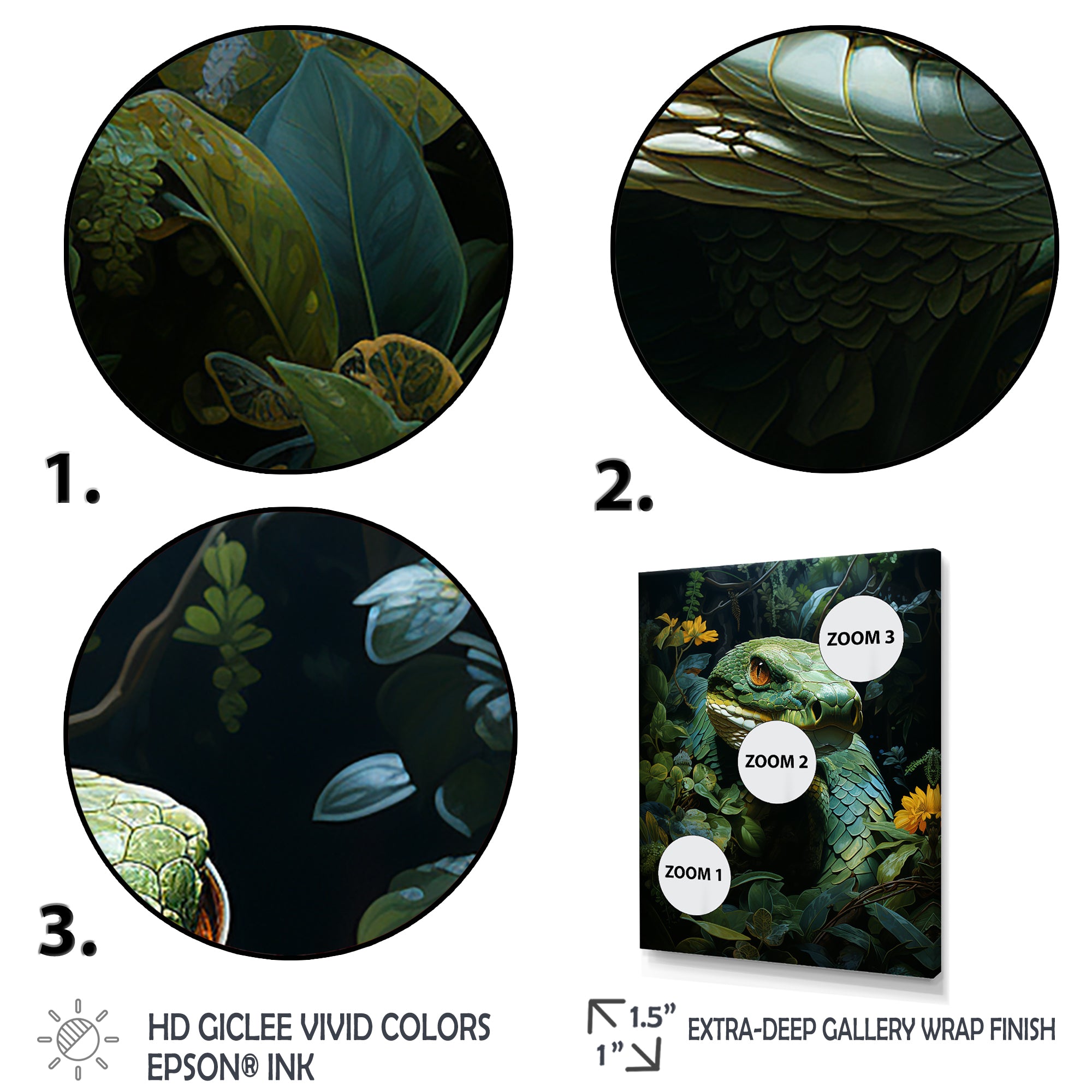 Green Snake Solitude - Snake Wall Art Prints