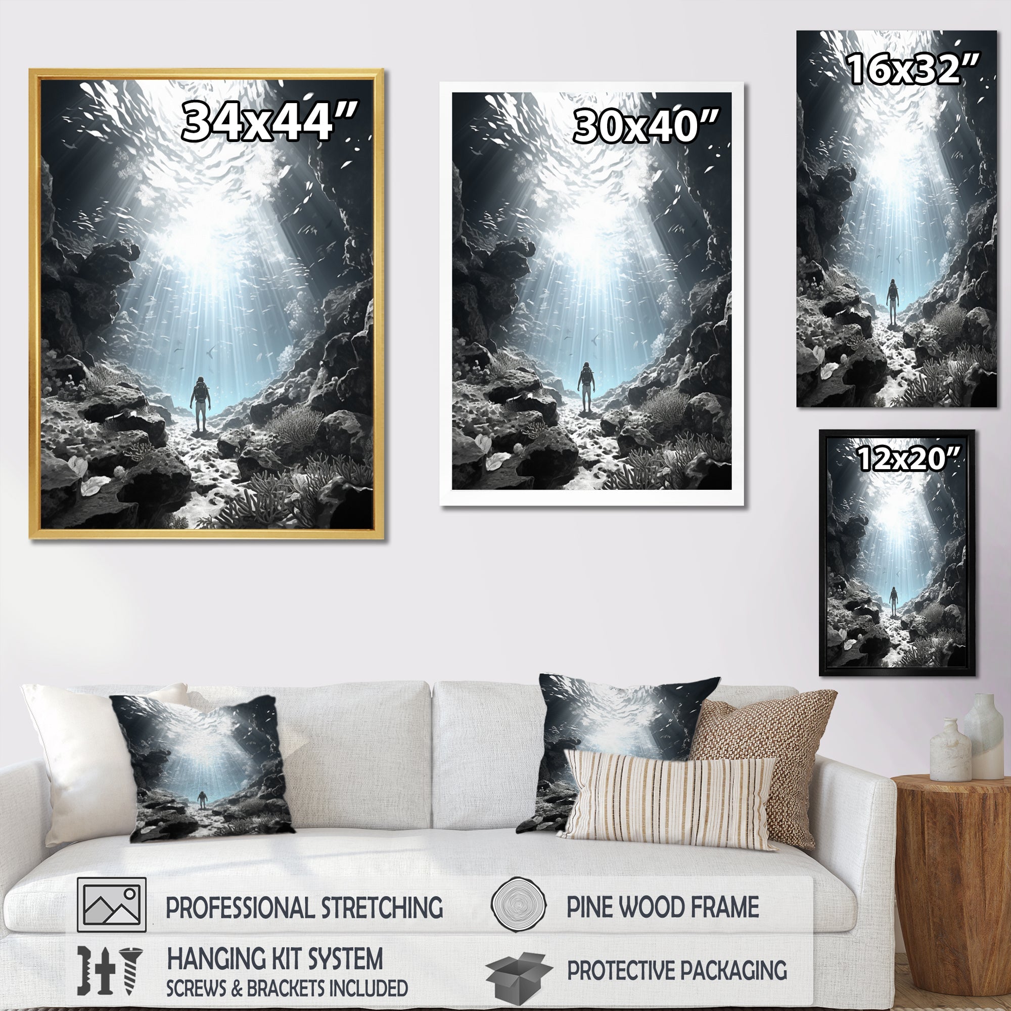 Snorkeling Underwater Adventure I - Snorkeling Canvas Wall Art