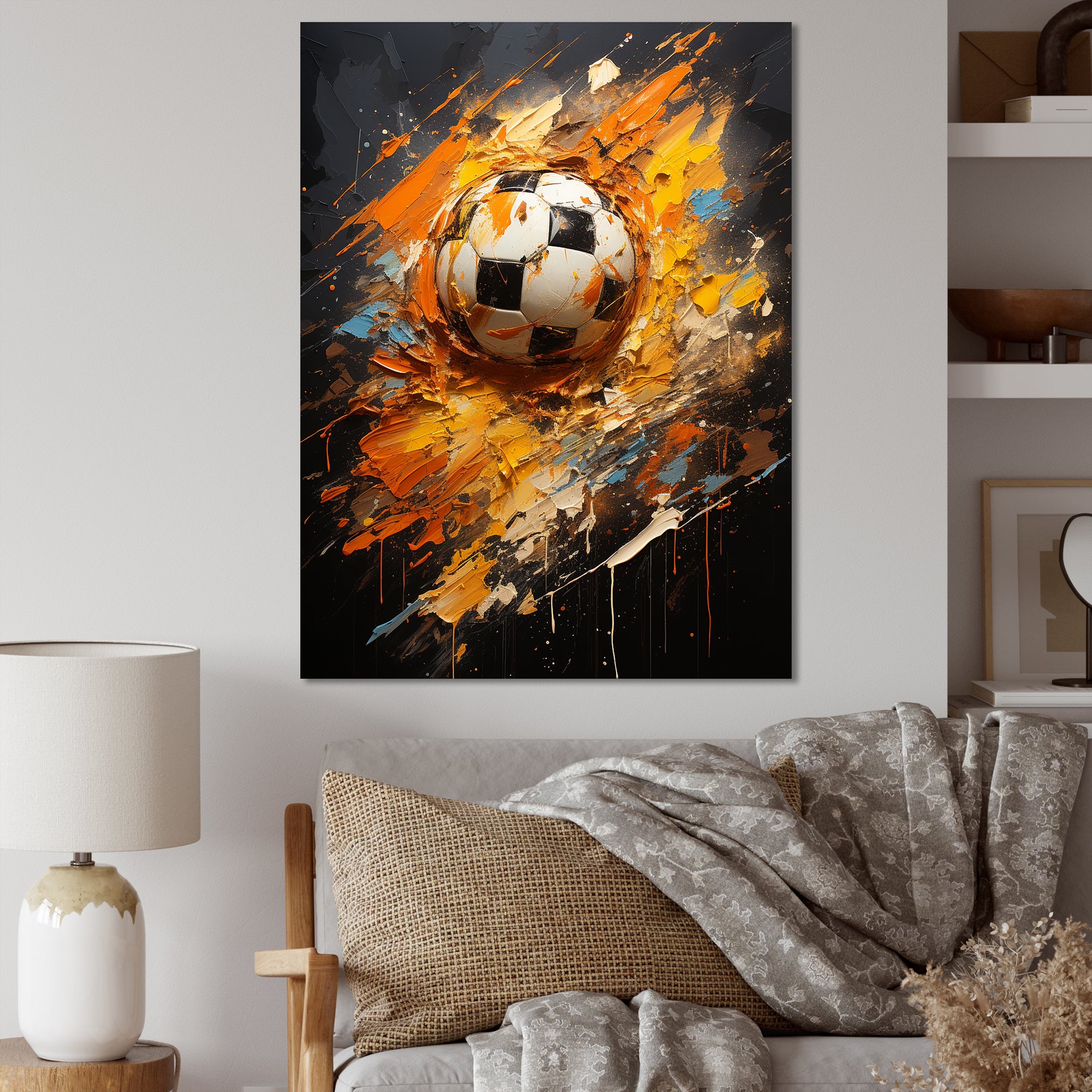 Soccer Abstract Striker - Soccer Canvas Wall Art