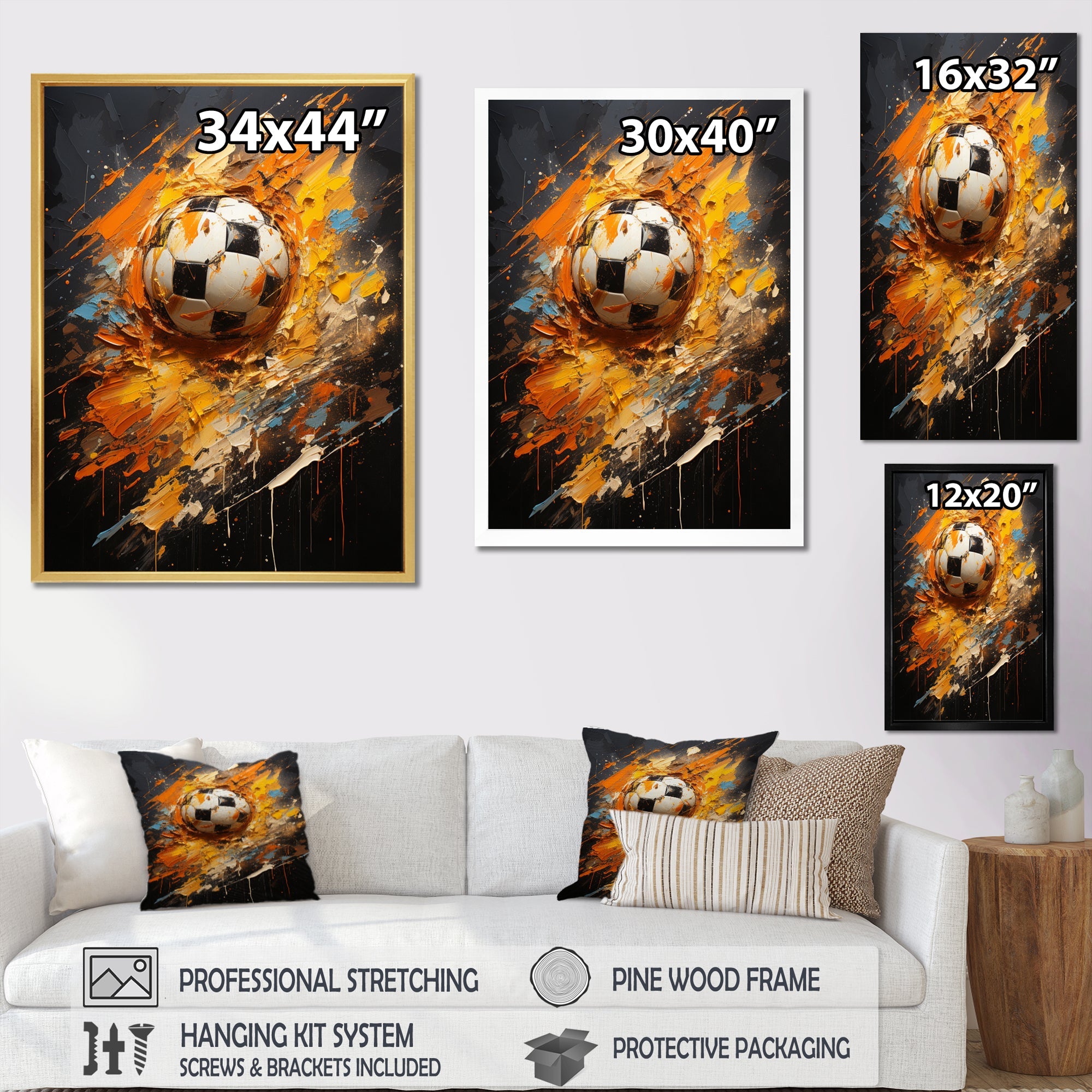 Soccer Abstract Striker - Soccer Canvas Wall Art