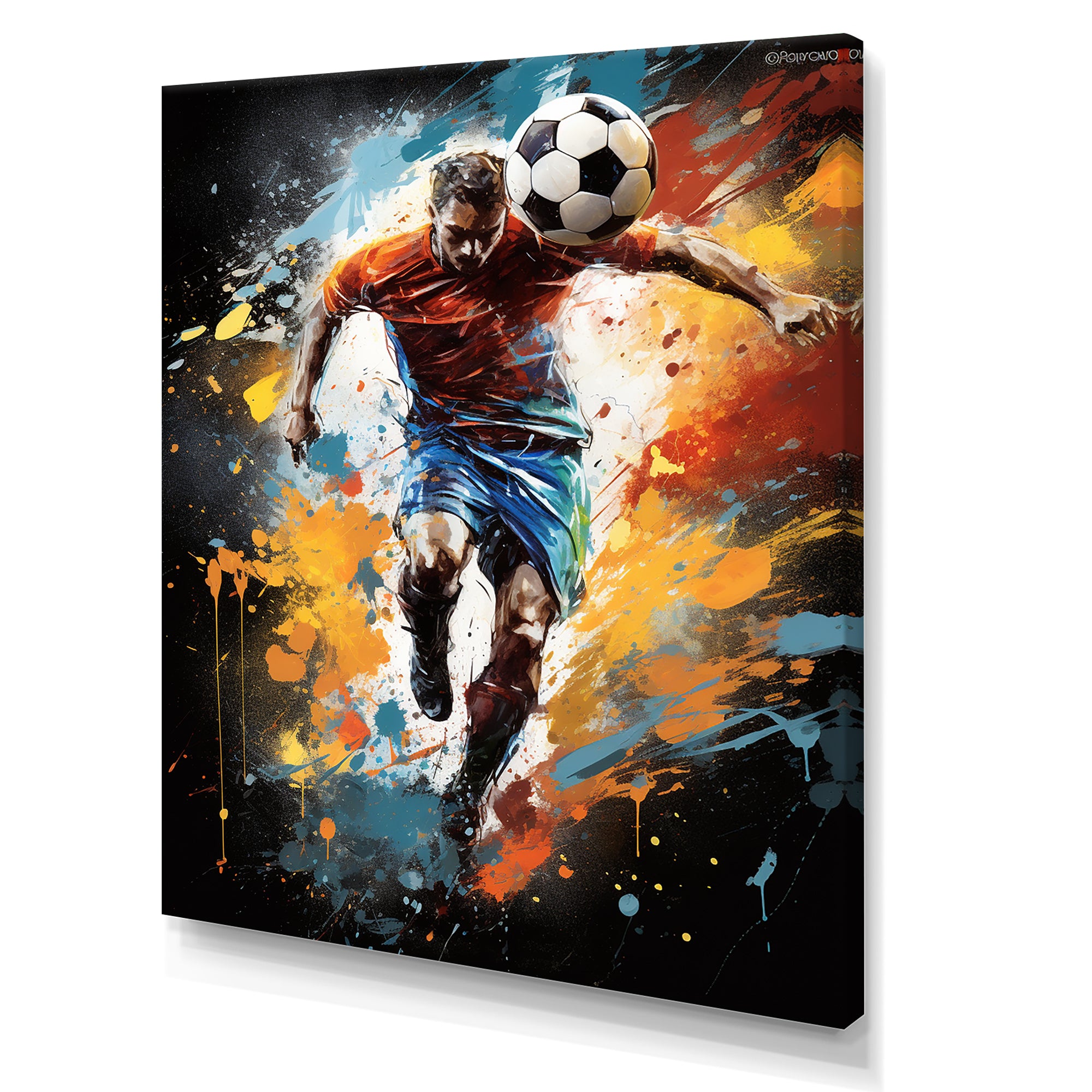 Abstract Soccer Portrait Fusion - Soccer Canvas Wall Art