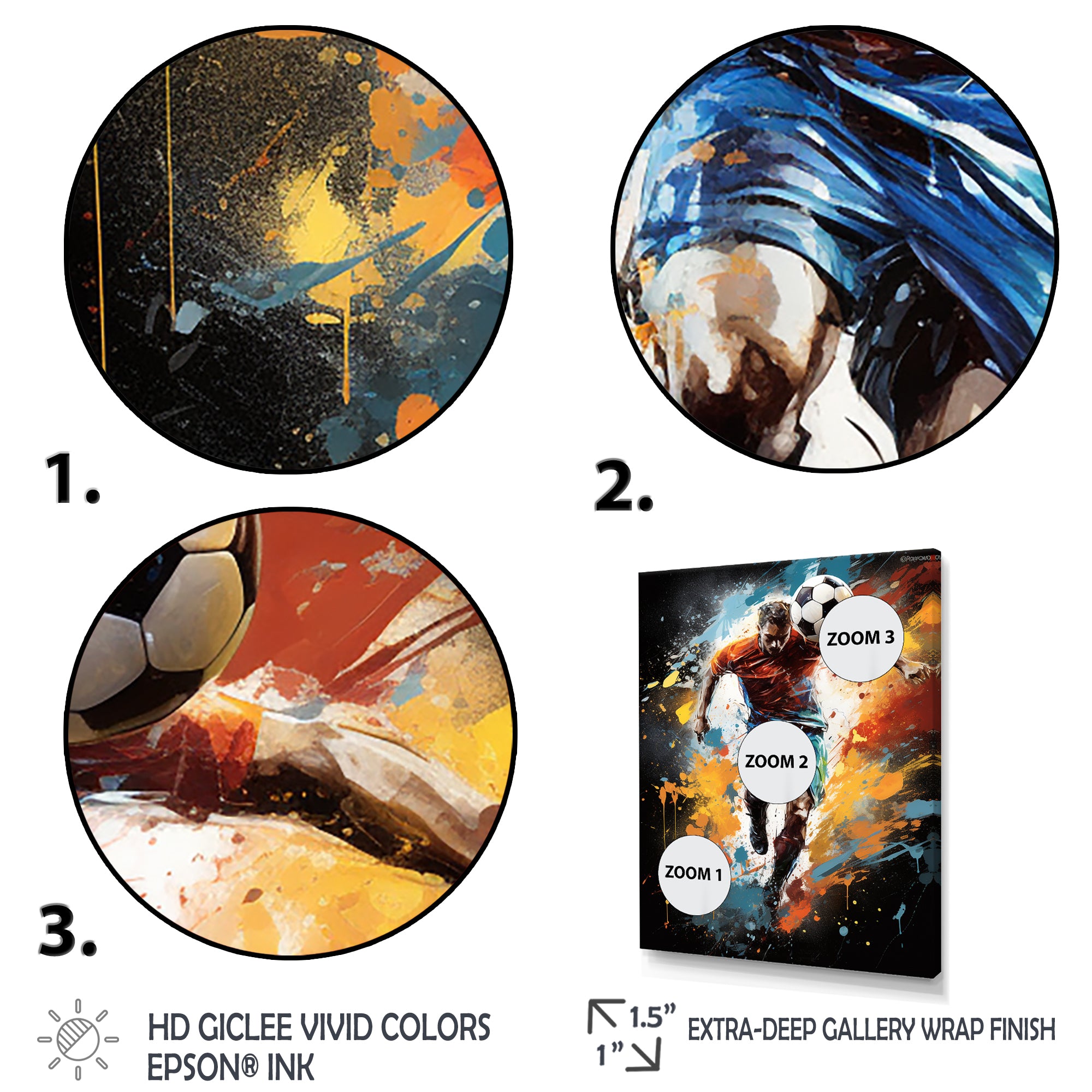 Abstract Soccer Portrait Fusion - Soccer Canvas Wall Art