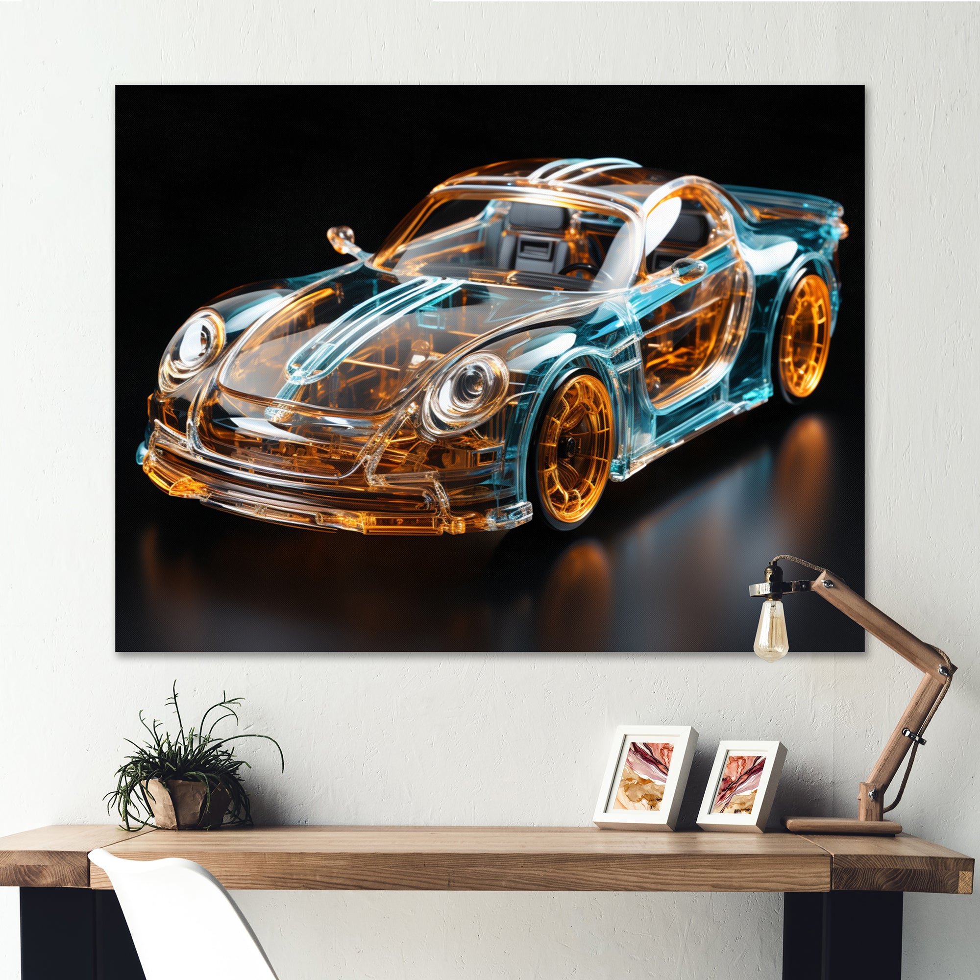 Sophisticated Stylish Glass Supercar I - Car Exotic Canvas Wall Art