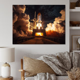 Space Shuttle Captivating Night Launch I - Space Shuttle Canvas Wall Art