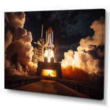 Space Shuttle Captivating Night Launch I - Space Shuttle Canvas Wall Art