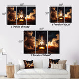 Space Shuttle Captivating Night Launch I - Space Shuttle Canvas Wall Art