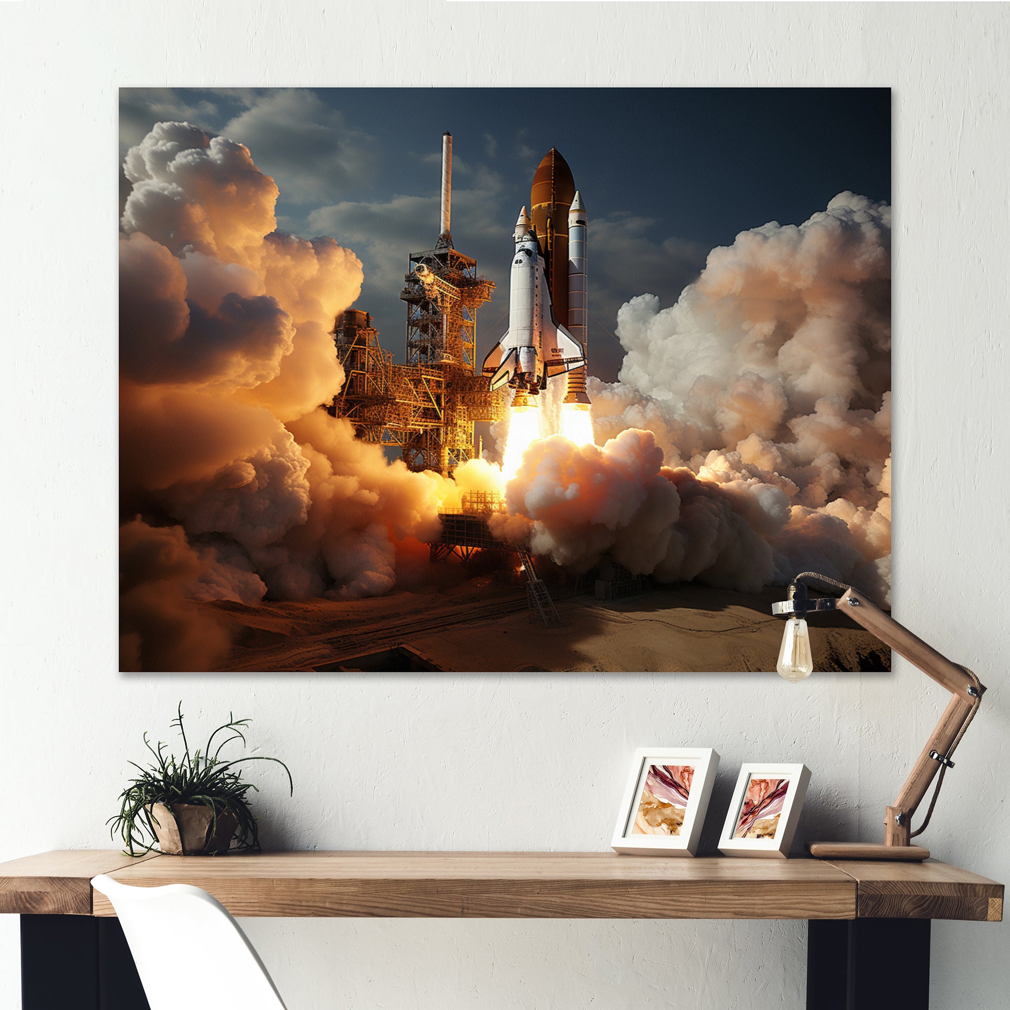 Space Shuttle Delicate Maneuvering - Space Shuttle Canvas Wall Art