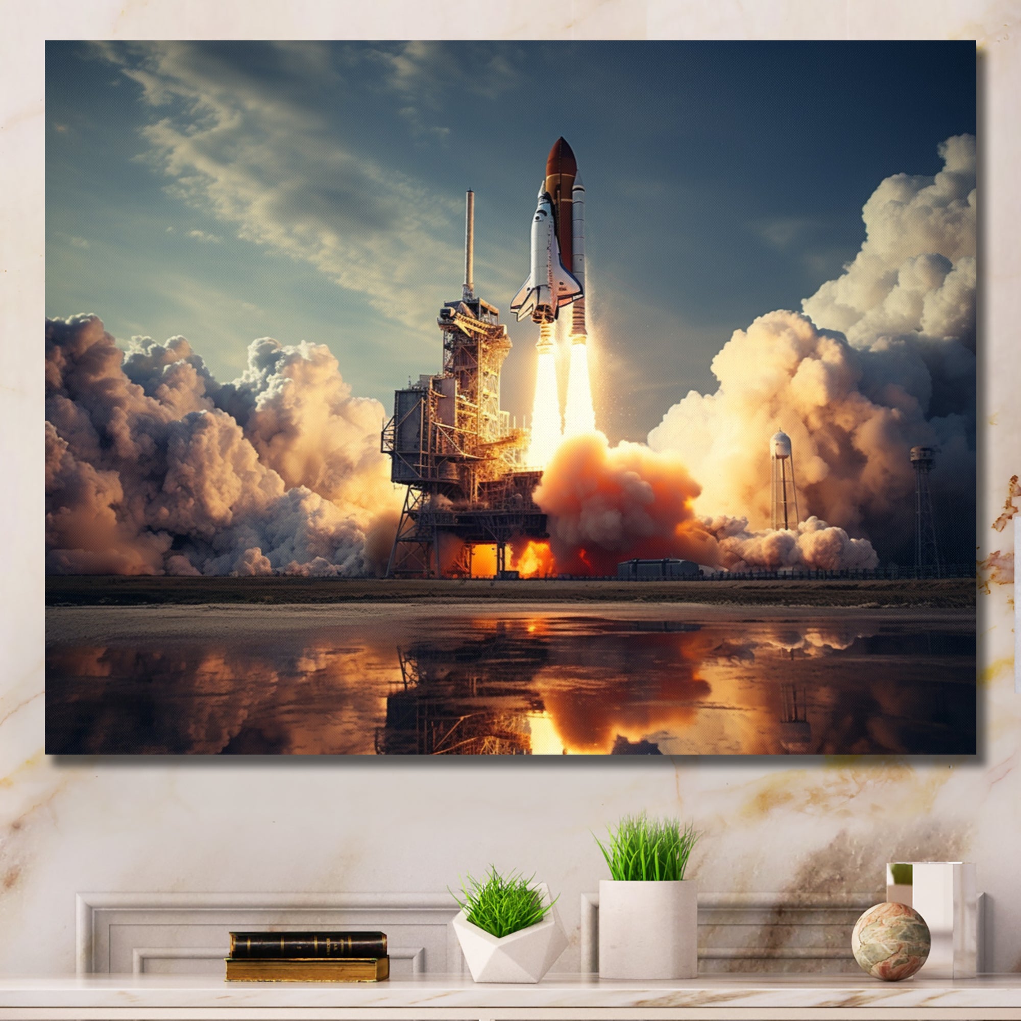 Space Shuttle Epic Launch I - Space Shuttle Canvas Wall Art