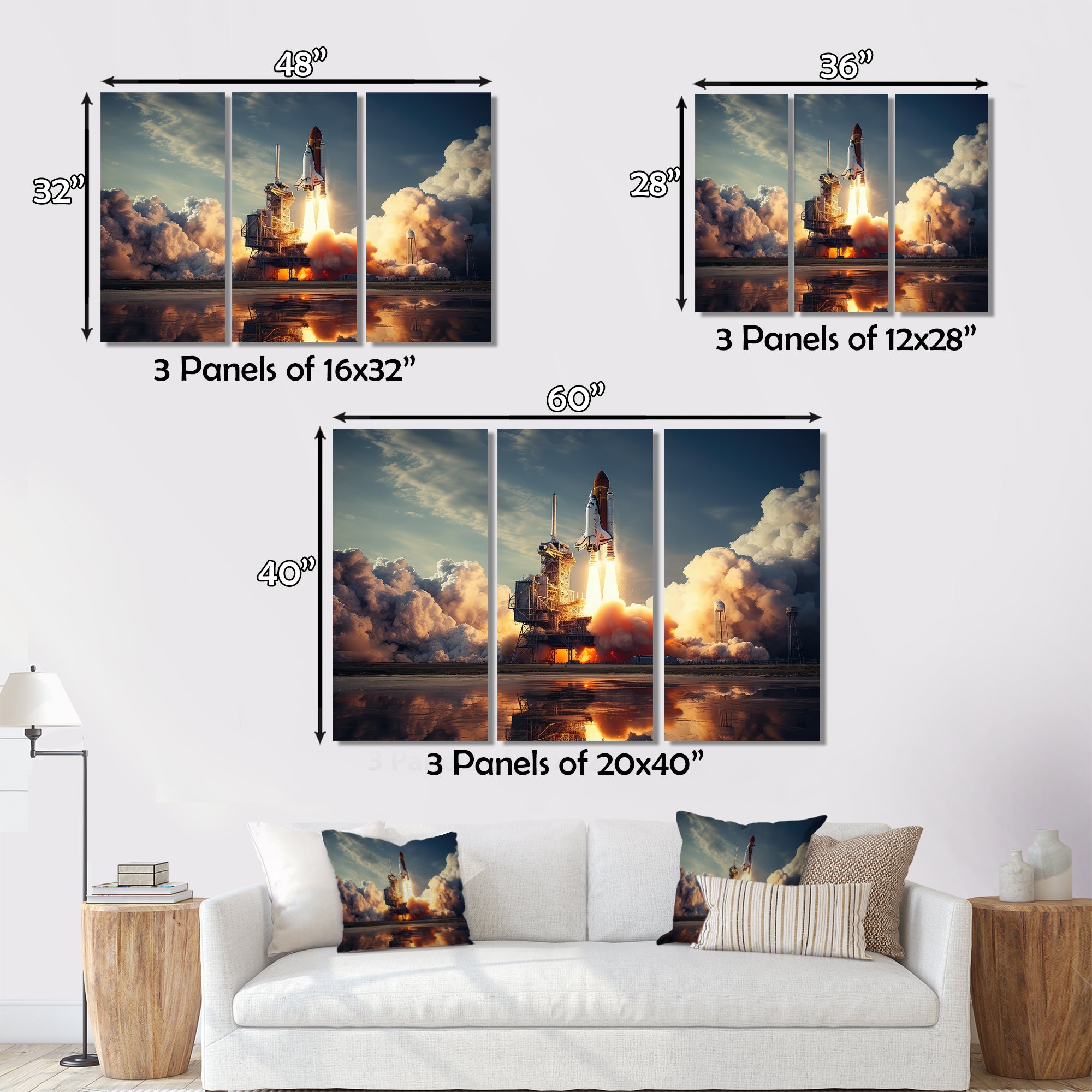 Space Shuttle Epic Launch I - Space Shuttle Canvas Wall Art