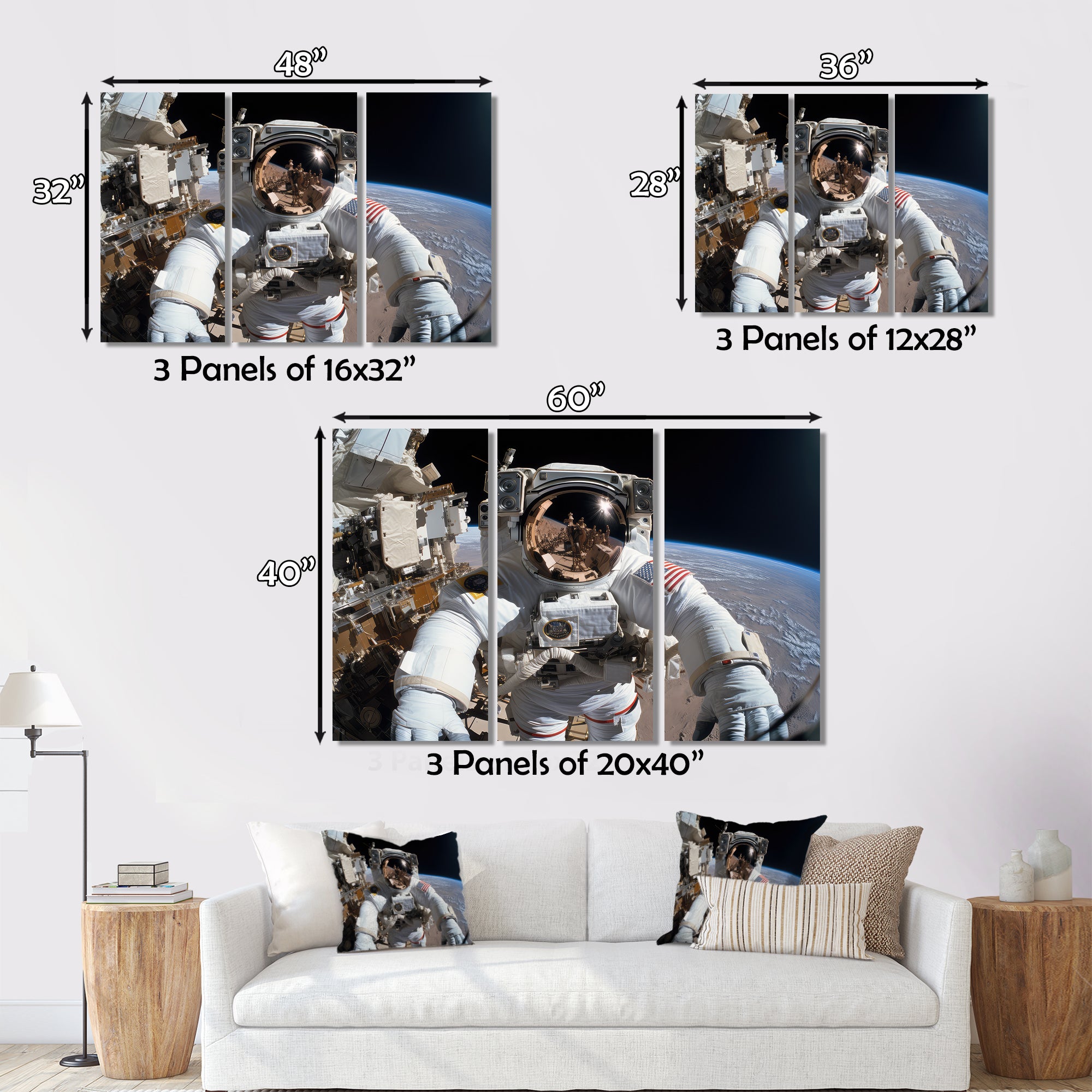 Space Astronauts Extravehicular Activities - Space Shuttle Canvas Wall Art