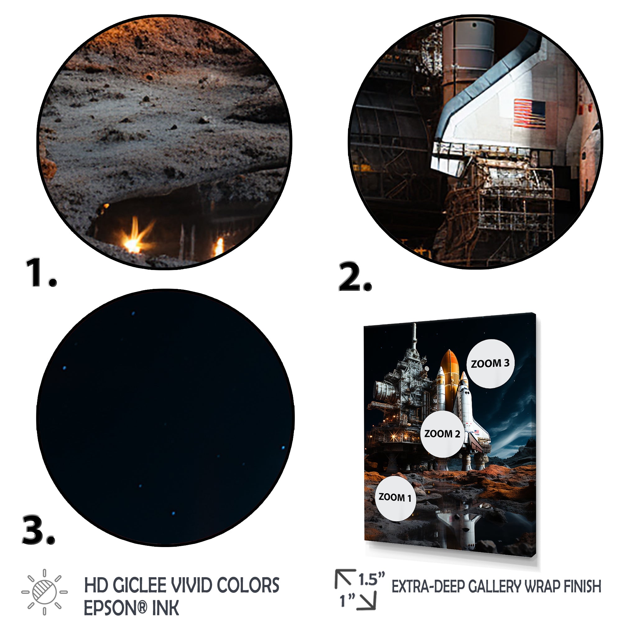 Space Shuttle Moonlit Rendezvous I - Space Shuttle Canvas Wall Art