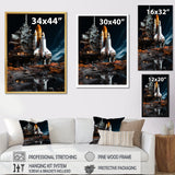 Space Shuttle Moonlit Rendezvous I - Space Shuttle Canvas Wall Art