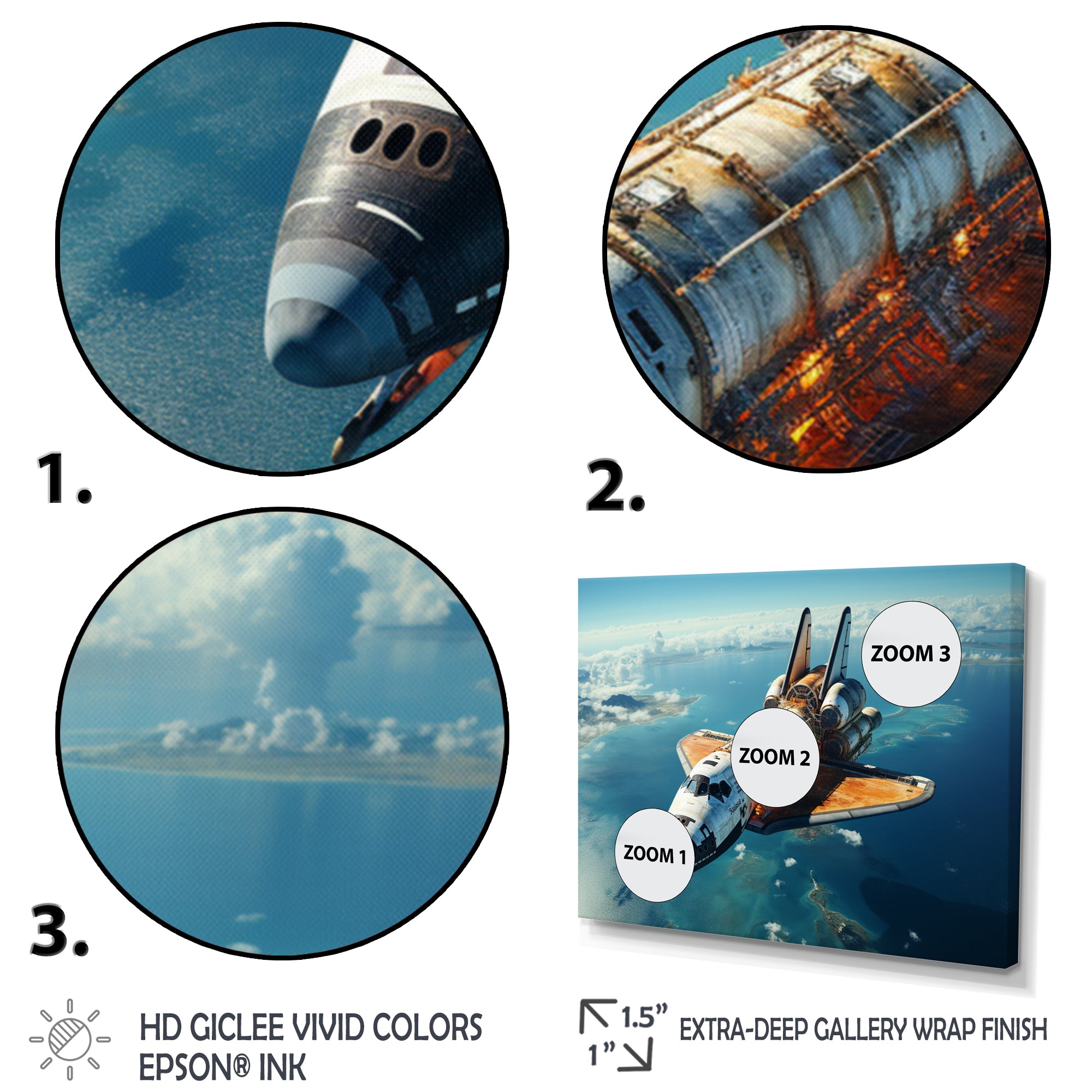 Space Shuttle Orbiting Earth I - Space Shuttle Canvas Wall Art