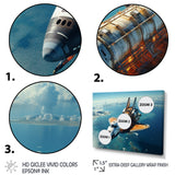 Space Shuttle Orbiting Earth I - Space Shuttle Canvas Wall Art
