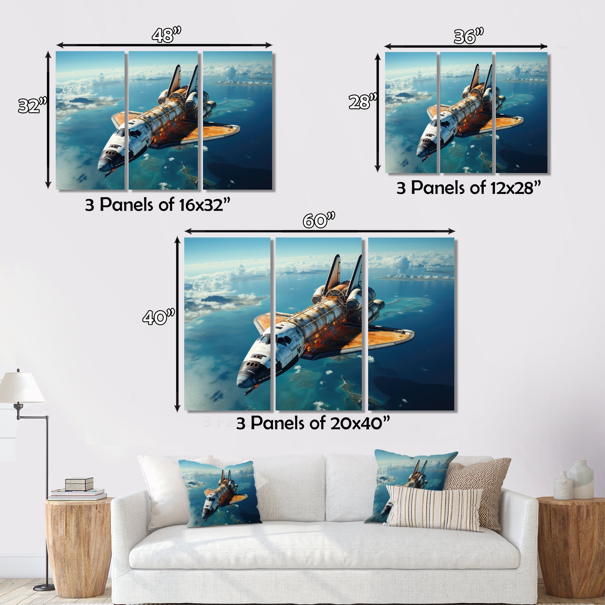 Space Shuttle Orbiting Earth I - Space Shuttle Canvas Wall Art