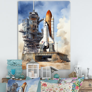 Space Shuttle Launch I - Space Shuttle Canvas Wall Art