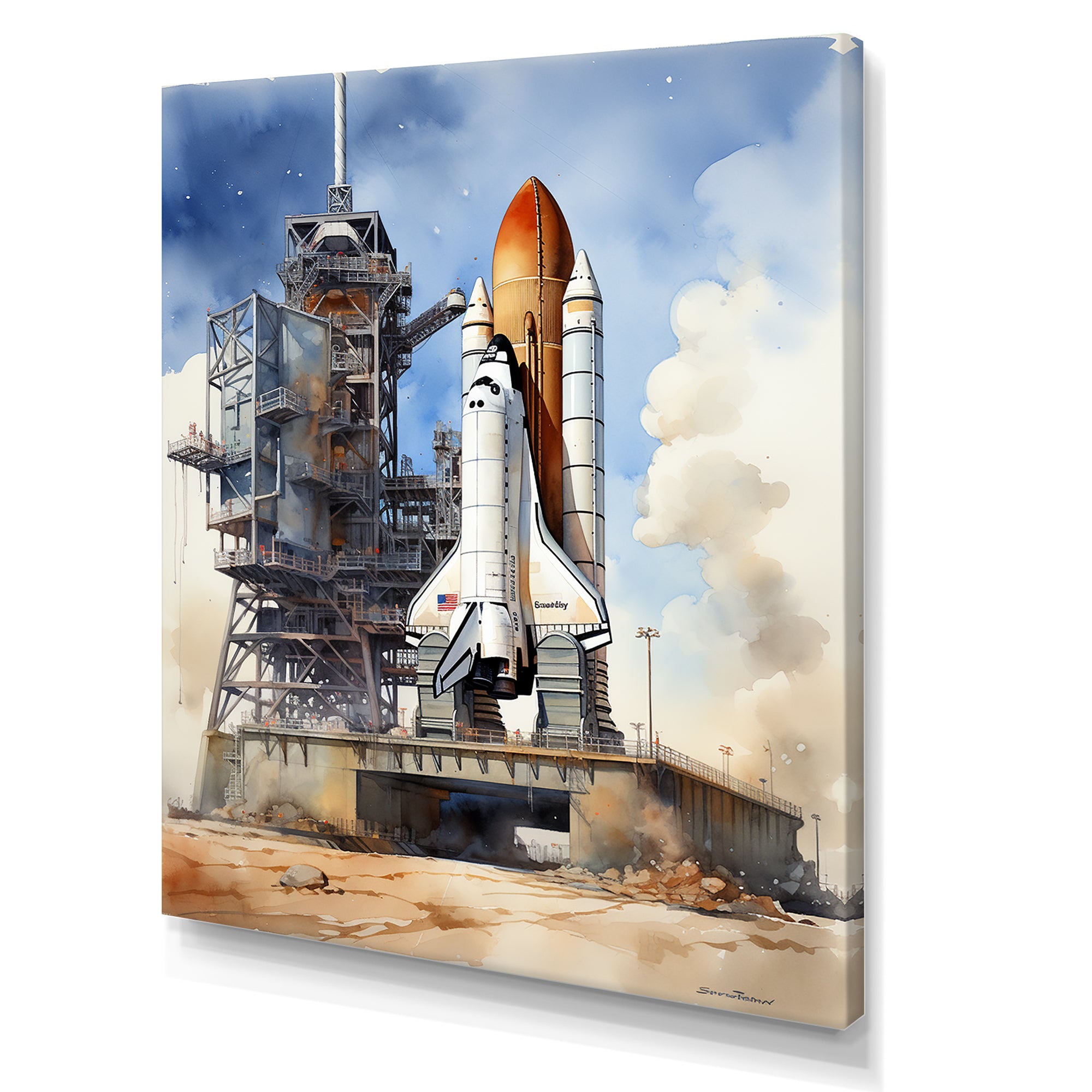 Space Shuttle Launch I - Space Shuttle Canvas Wall Art