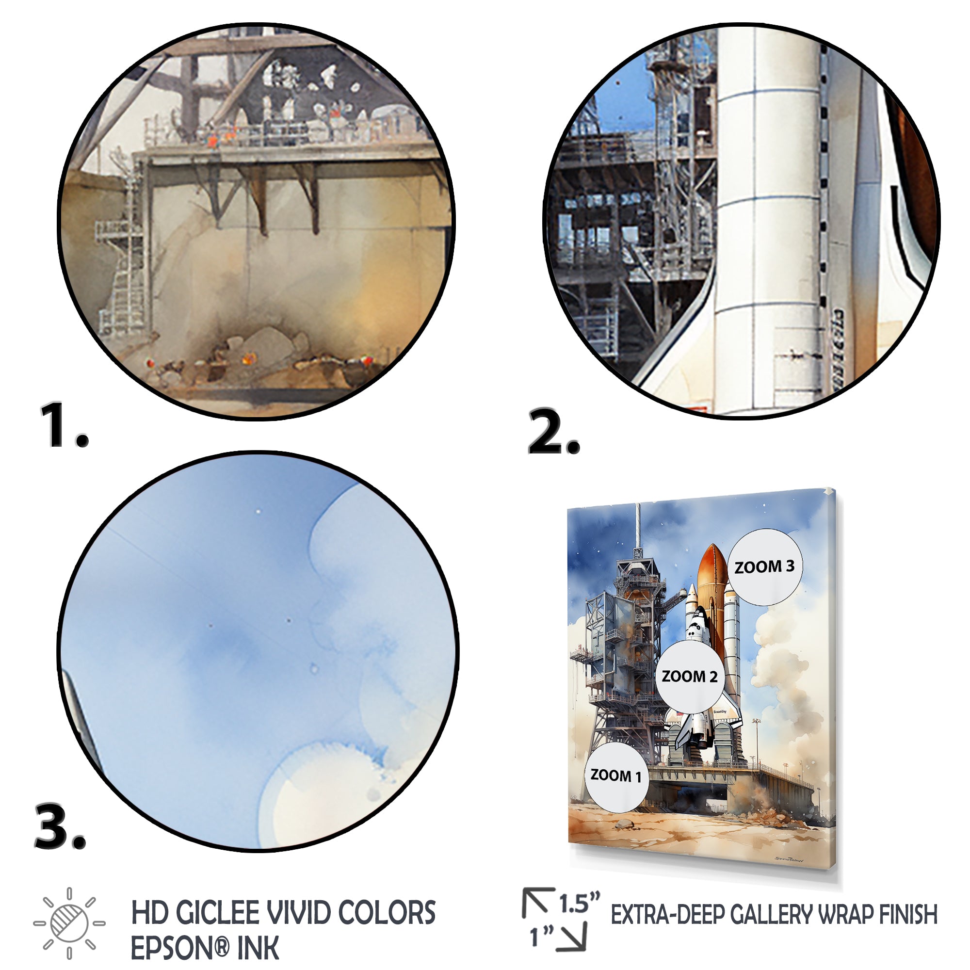 Space Shuttle Launch I - Space Shuttle Canvas Wall Art