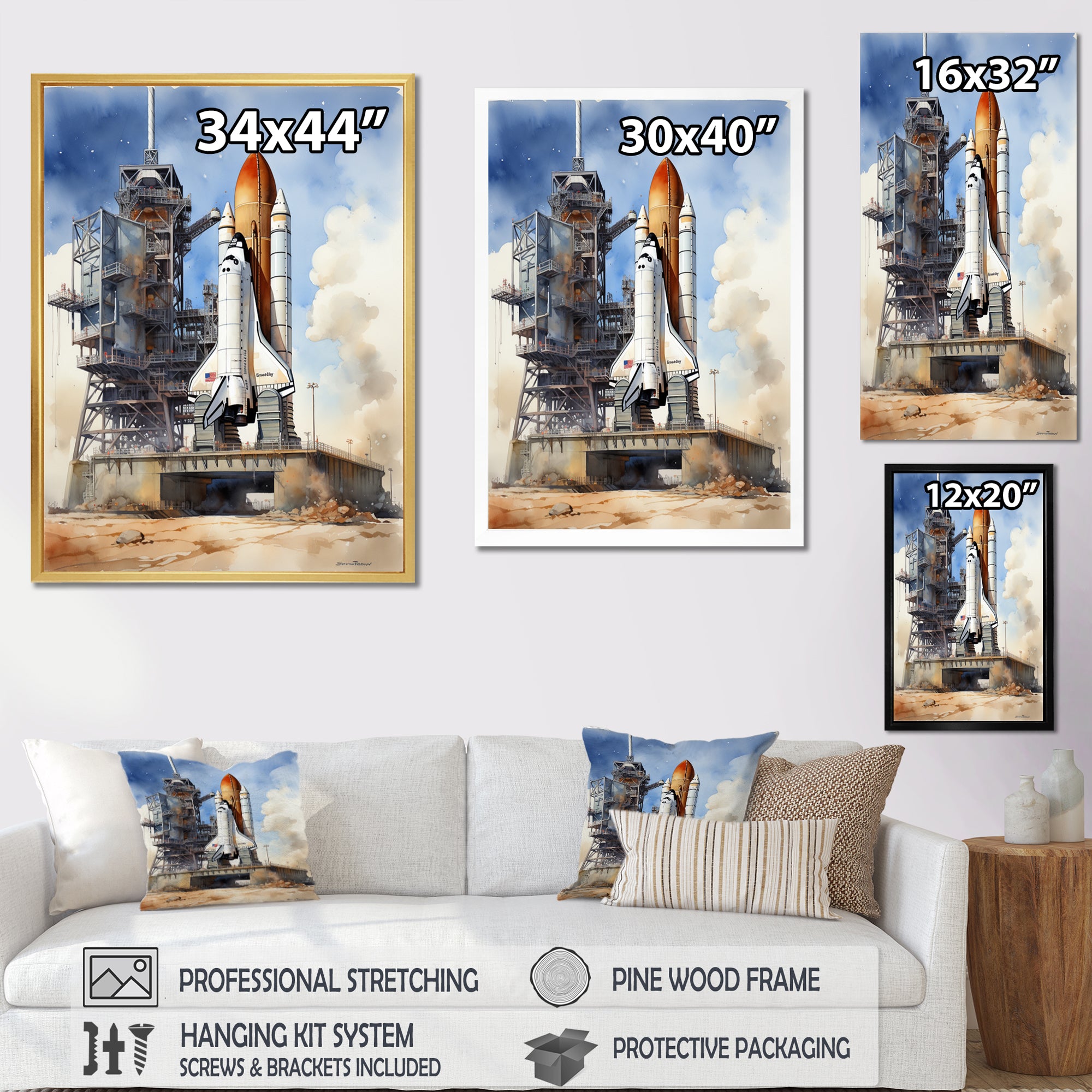 Space Shuttle Launch I - Space Shuttle Canvas Wall Art