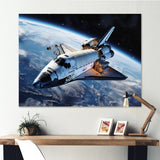 Shuttle In The Space I - Space Shuttle Canvas Wall Art