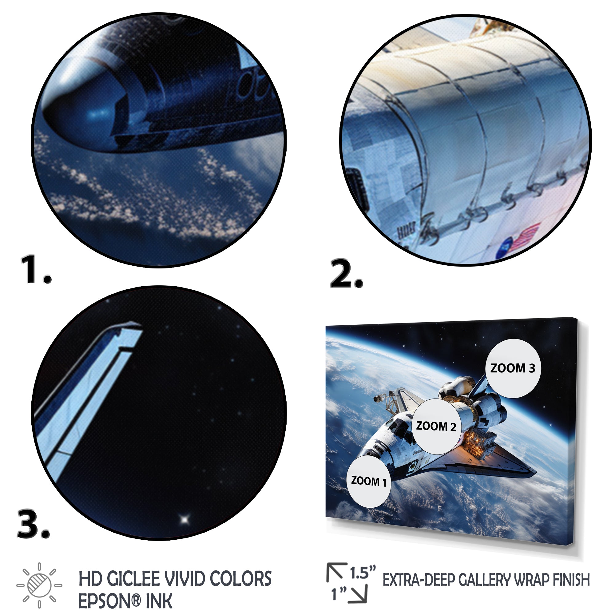 Shuttle In The Space I - Space Shuttle Canvas Wall Art