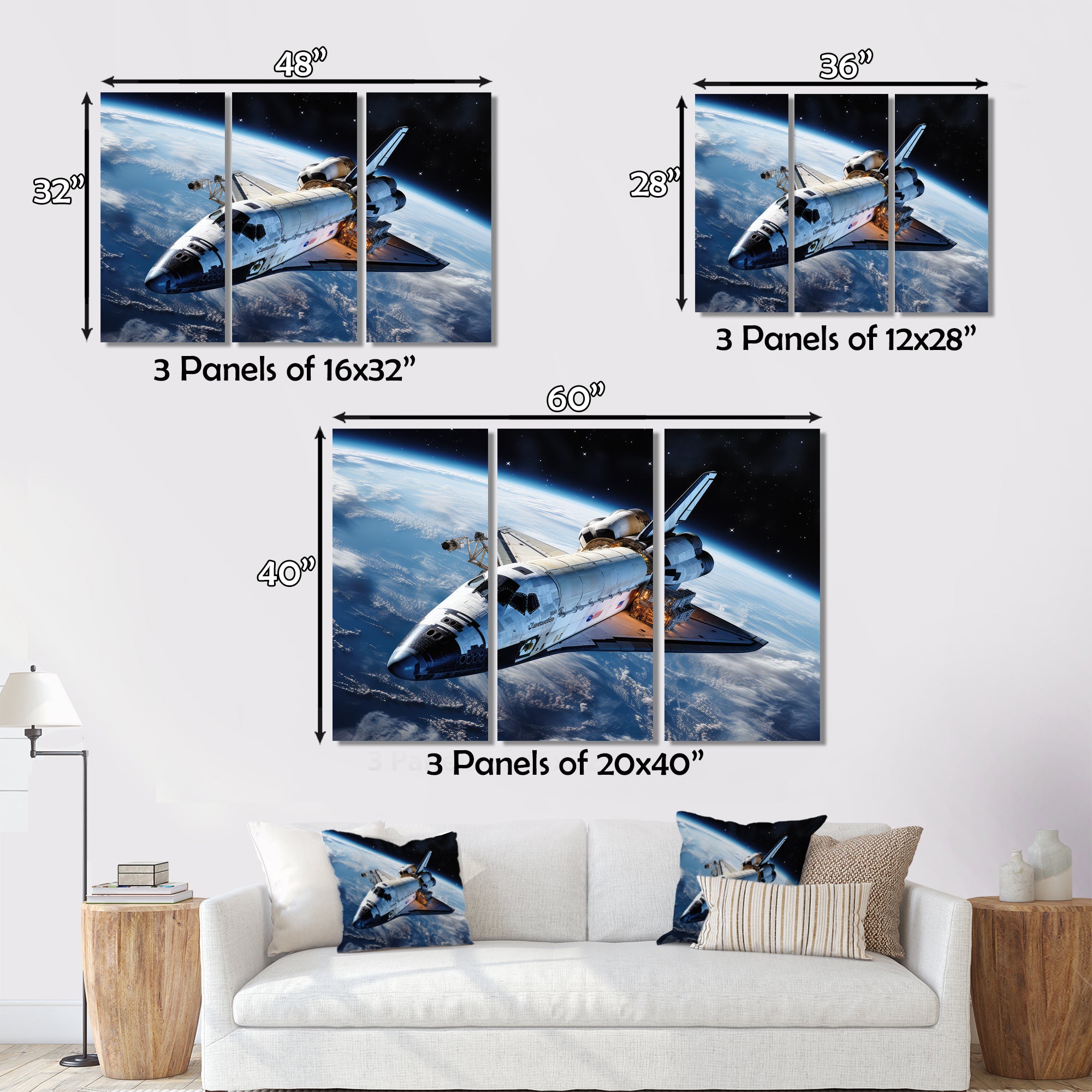 Shuttle In The Space I - Space Shuttle Canvas Wall Art