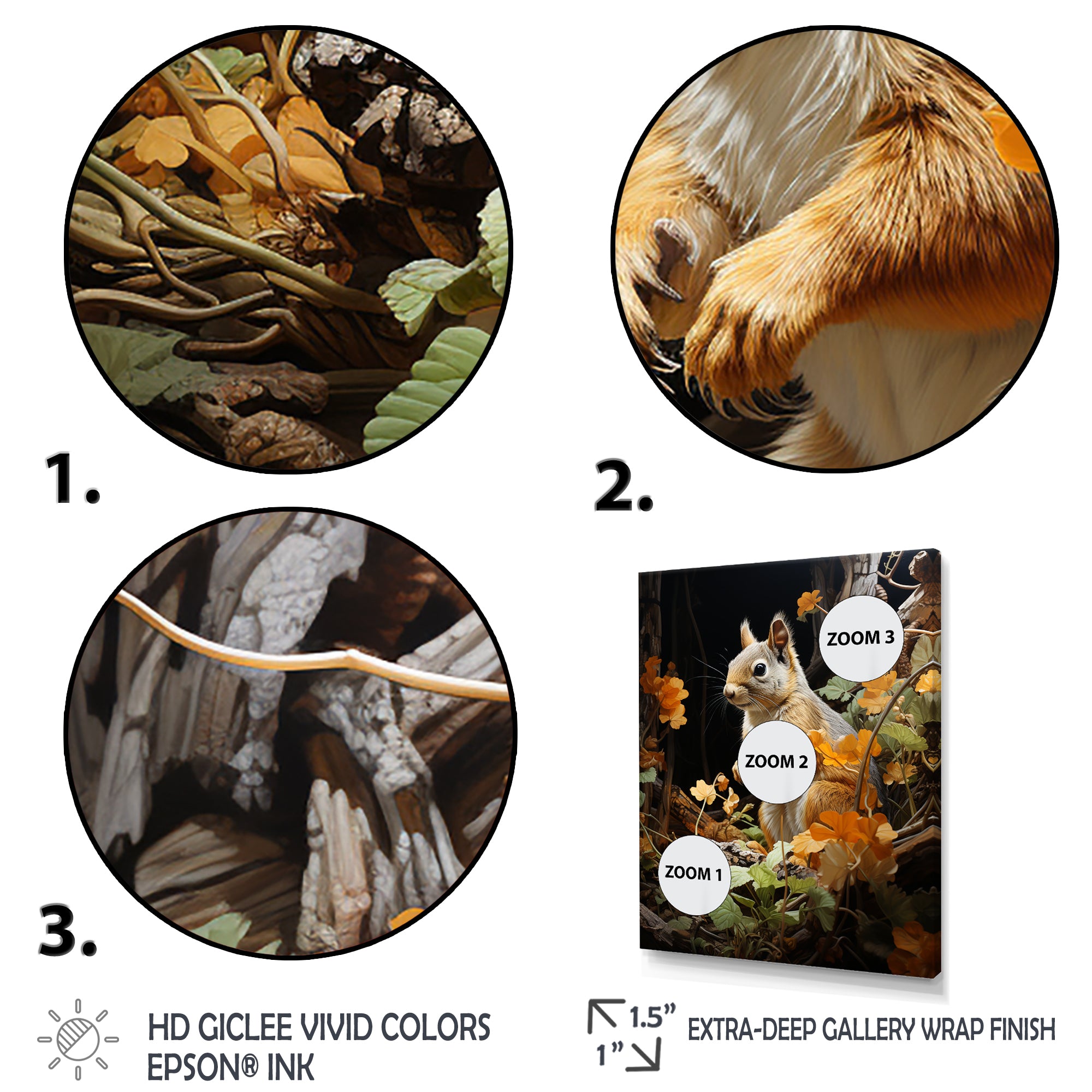 Brown Squirrel Squirrels Antics Pastoral - Squirrel Large Canvas Wall Art