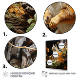 Brown Squirrel Squirrels Antics Pastoral - Squirrel Large Canvas Wall Art