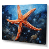 Coral Starfish Underwater - Starfish Living Room Wall Art