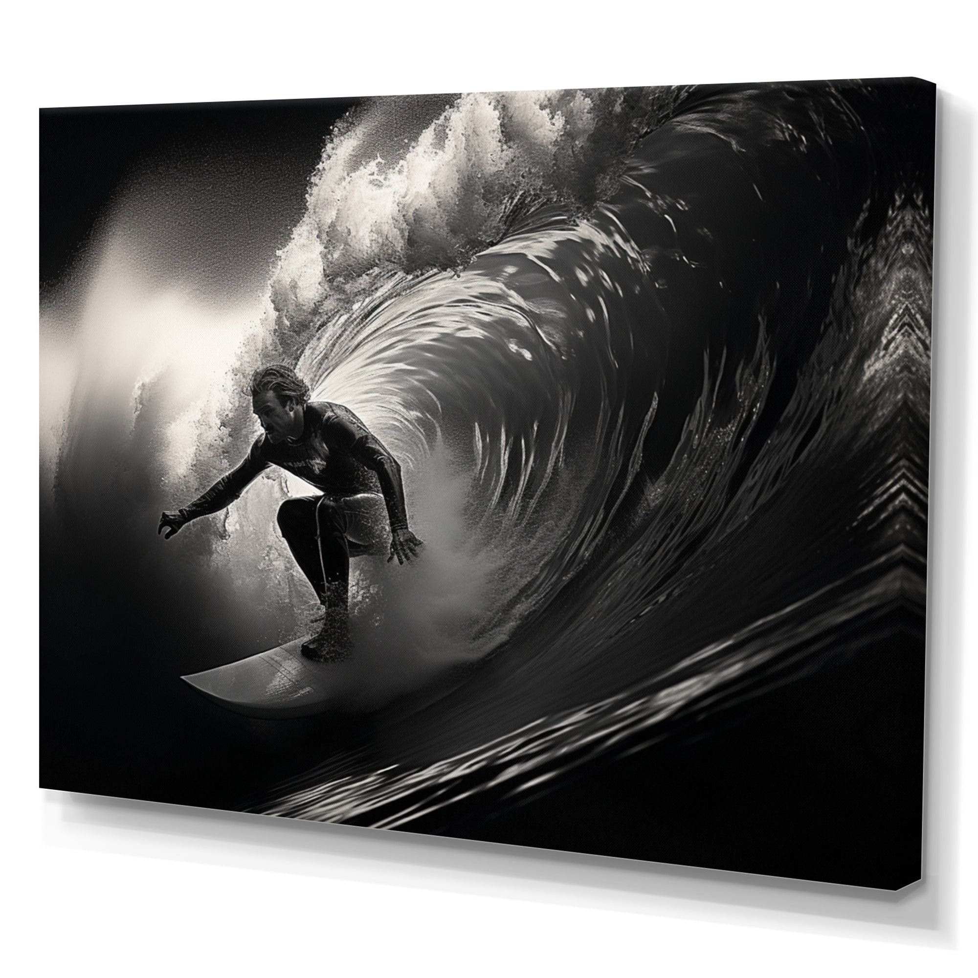 Surfers Paradise Grey Wave I - Surfing Canvas Wall Art