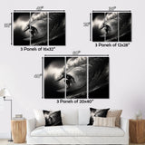 Surfers Paradise Grey Wave I - Surfing Canvas Wall Art