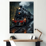 The Massive Steam Locomotive Belches Smoke I - Train Canvas Wall Art