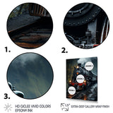 The Massive Steam Locomotive Belches Smoke I - Train Canvas Wall Art