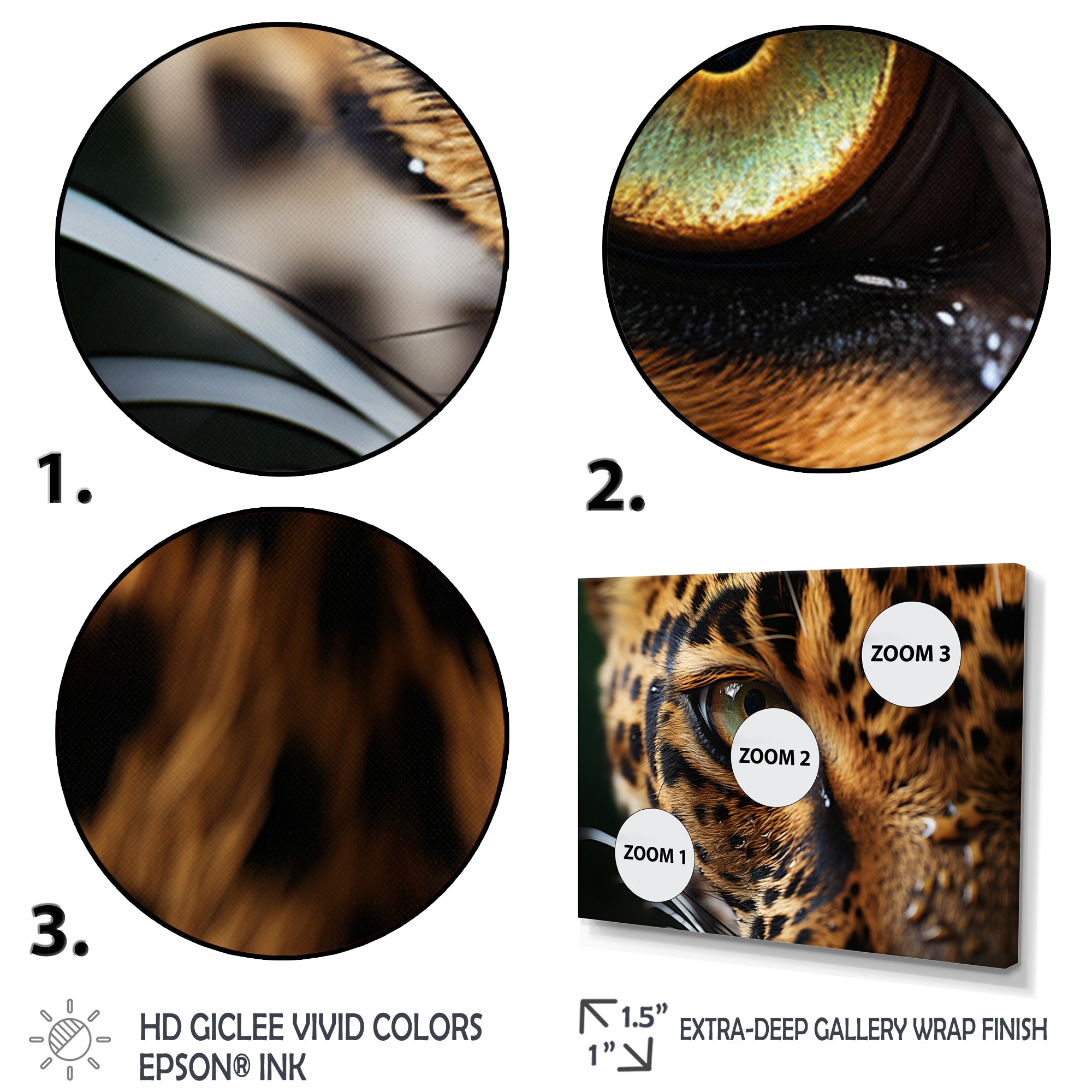 Leopard Eye Closeup Wildlife Encounters - Green Tiger Wall Art