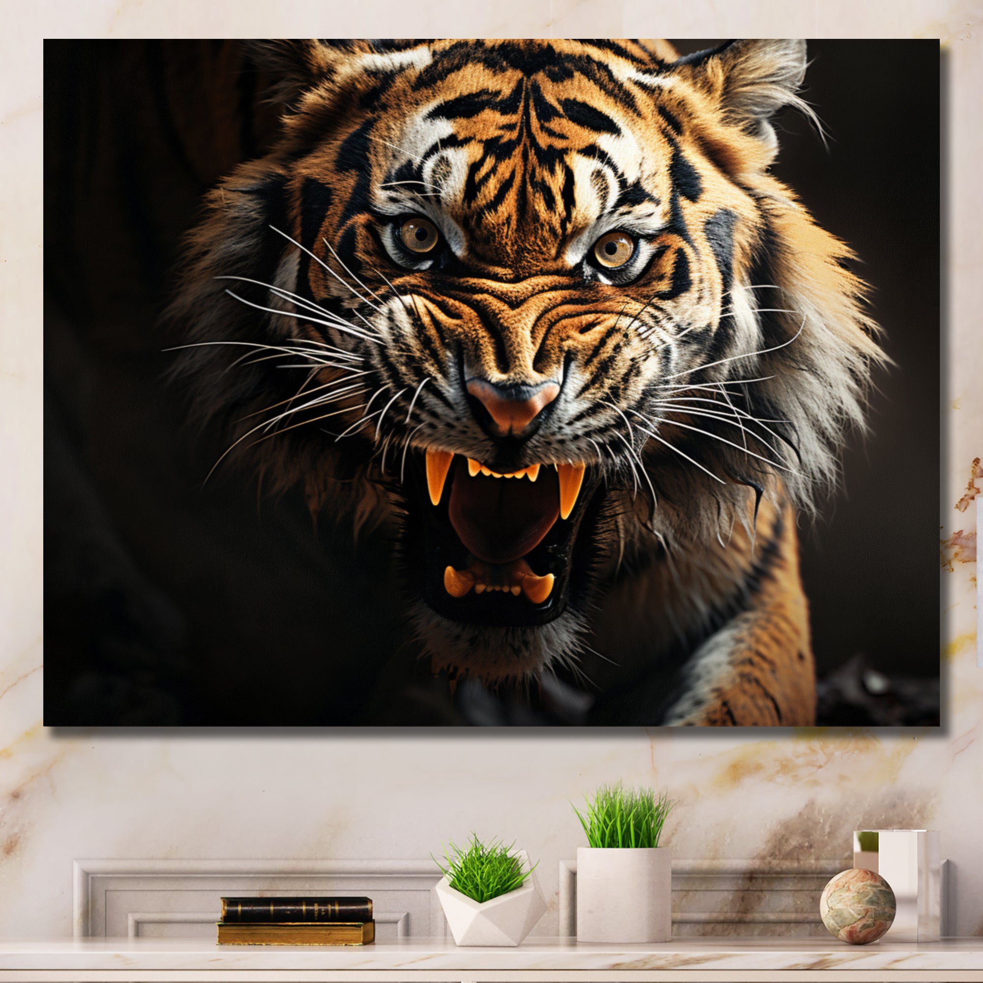 Tiger Roaring Majesty - Tiger Home Decor Art