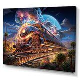 Abstract Train 1950s Chromatic Journey I - Train Canvas Wall Art
