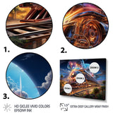 Abstract Train 1950s Chromatic Journey I - Train Canvas Wall Art