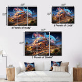 Abstract Train 1950s Chromatic Journey I - Train Canvas Wall Art