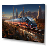 Colorful Train From The Future I - Train Canvas Wall Art