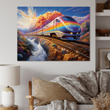 Rainbow Color Train 1950S I - Train Canvas Wall Art