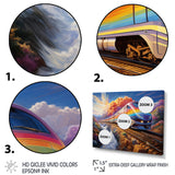 Rainbow Color Train 1950S I - Train Canvas Wall Art