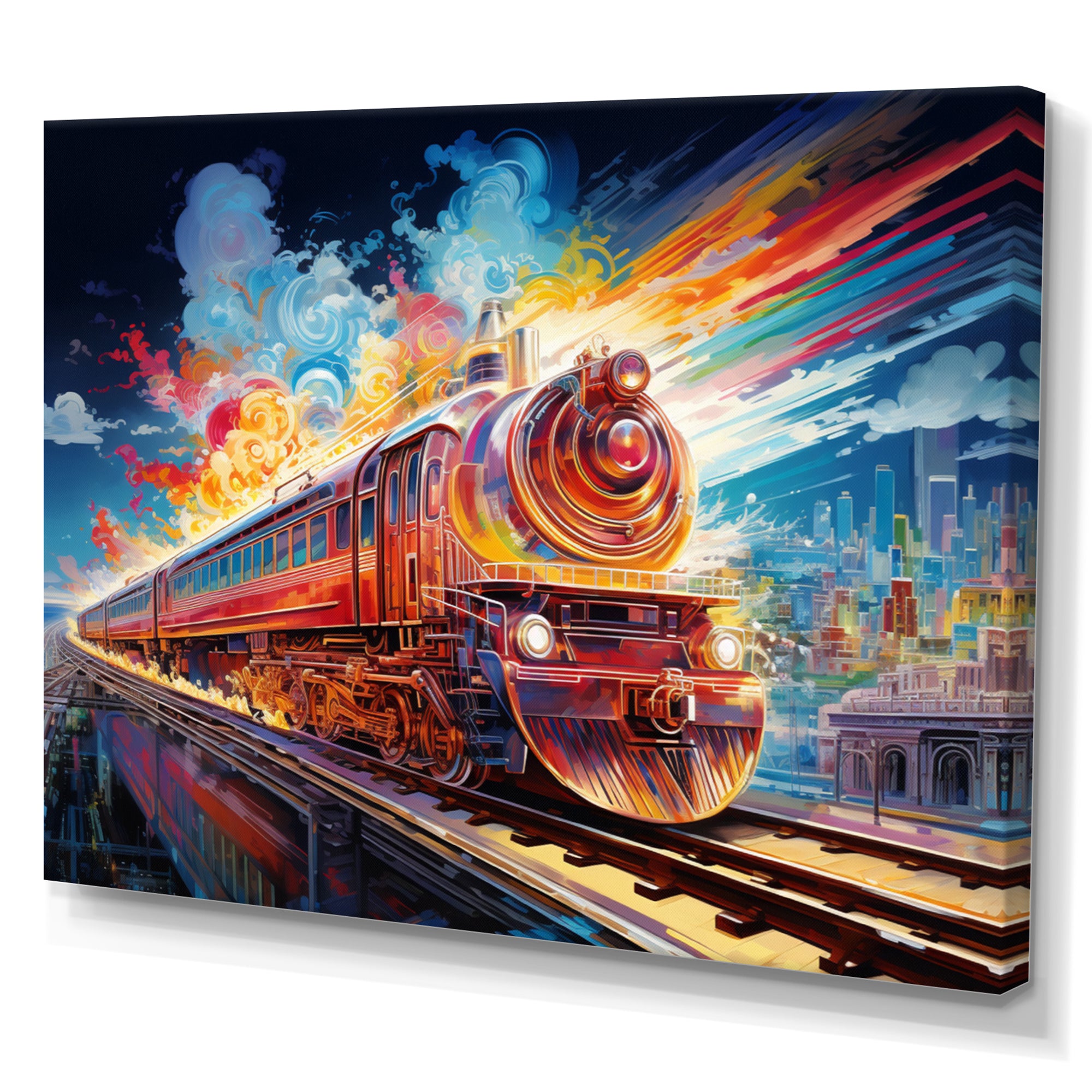 Abstract Background Train - Train Canvas Wall Art