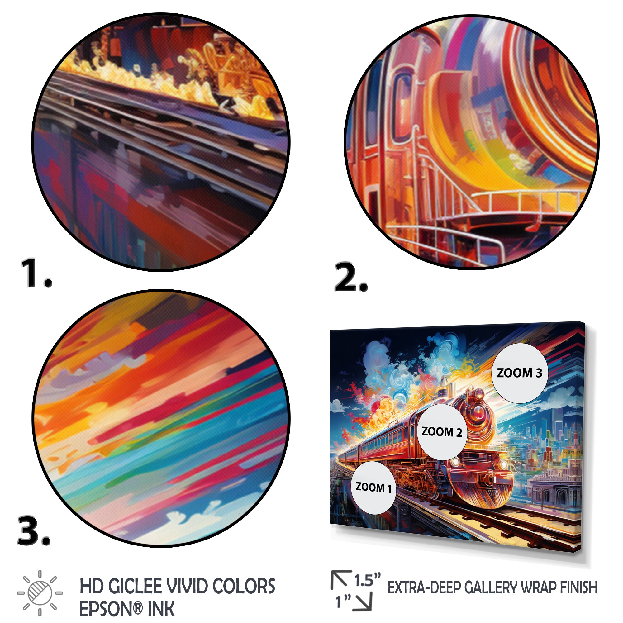 Abstract Background Train - Train Canvas Wall Art