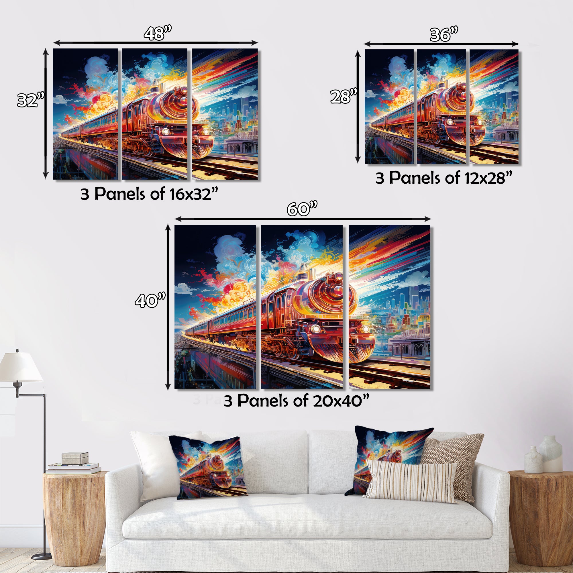 Abstract Background Train - Train Canvas Wall Art