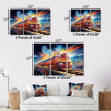 Abstract Background Train - Train Canvas Wall Art