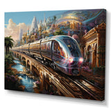 Abstract Colorful Train From The Future - Train Canvas Wall Art