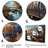 Abstract Colorful Train From The Future - Train Canvas Wall Art