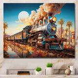 Abstract Colorful Train 1950S I - Train Canvas Wall Art